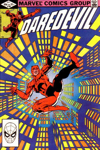 Cover to Daredevil #186 by Frank Miller