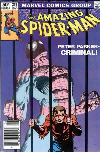 Cover to Amazing Spider-Man #219 by Frank Miller