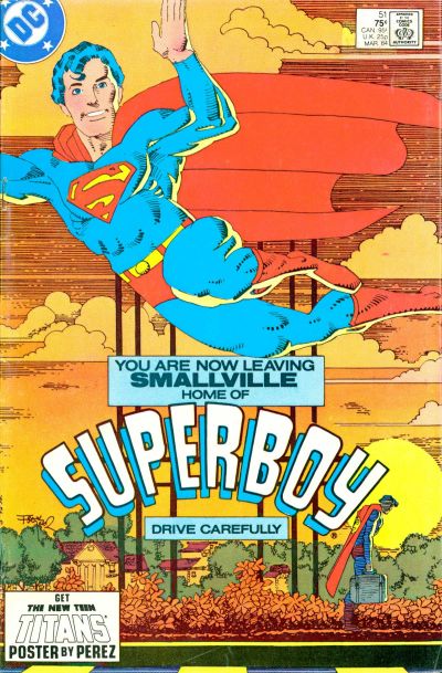 Cover to The New Adventures of Superboy #51 by Frank Miller