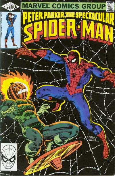 Cover to The Spectacular Spider-Man #56 by Frank Miller